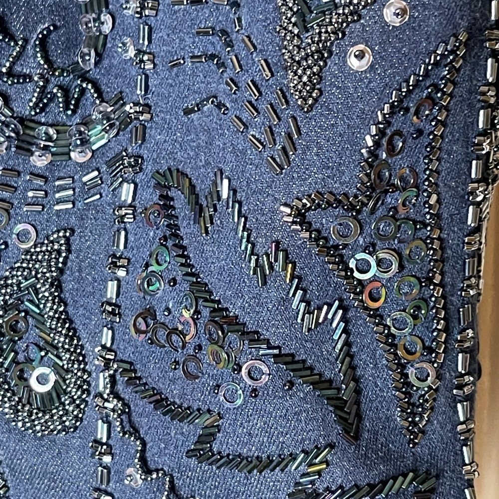 Beaded denim vintage bustier - Picture 4 of 4
